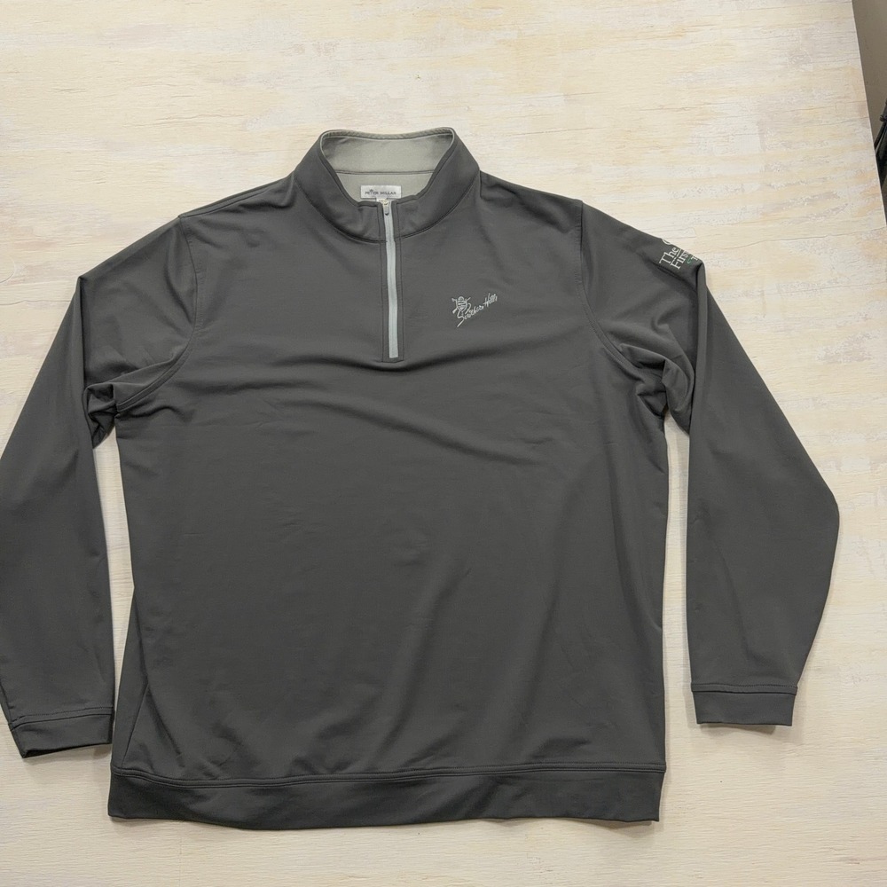 Peter Millar Pullover Southern Hills XXL 1/4 Zip First Tee Tulsa Gray Mens